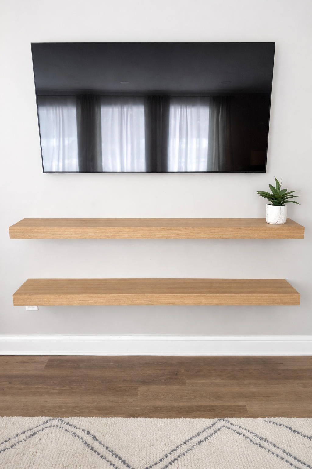White Oak Floating Shelf