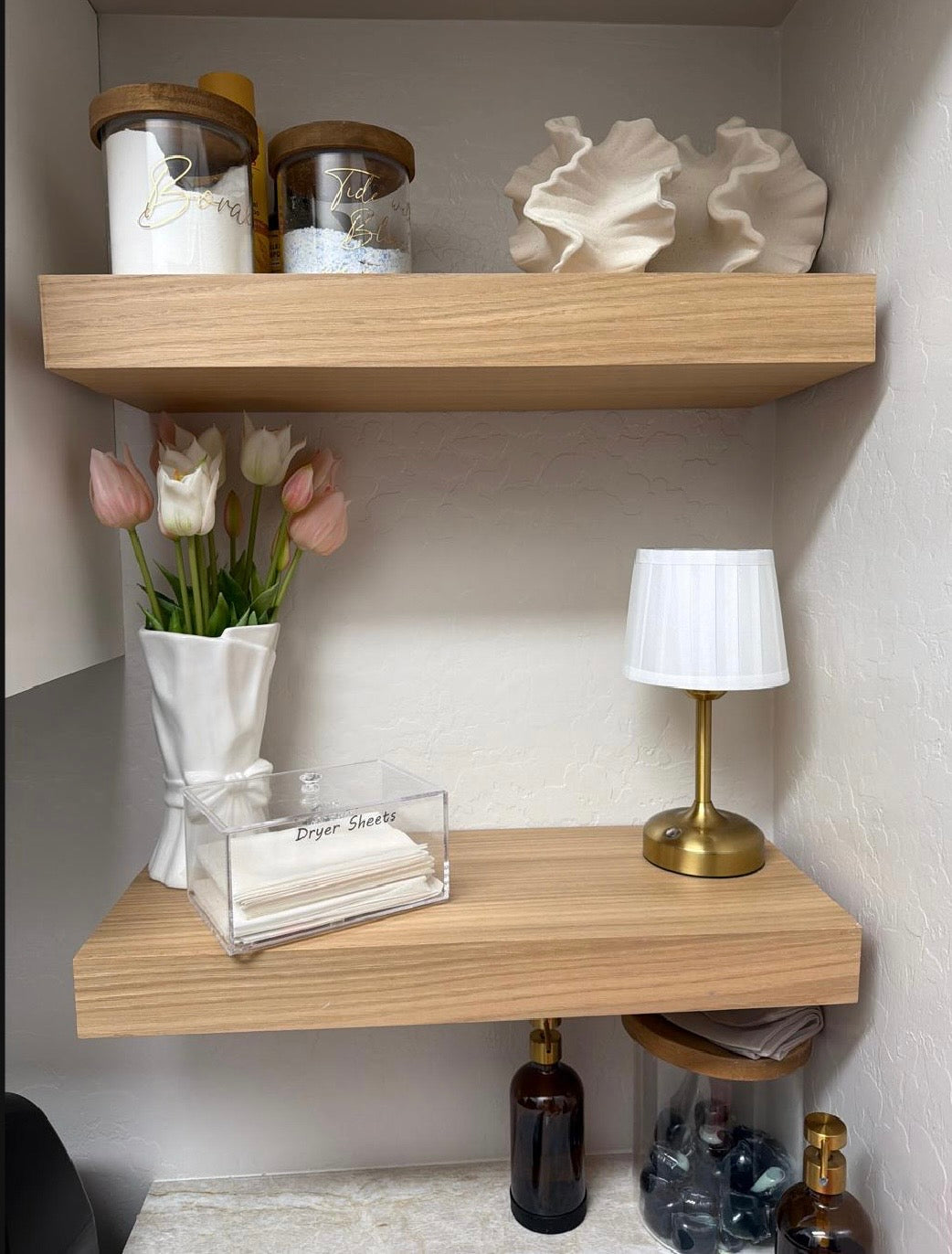White Oak Floating Shelf