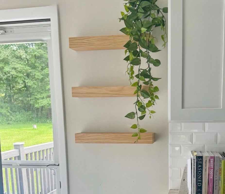 White Oak Floating Shelf